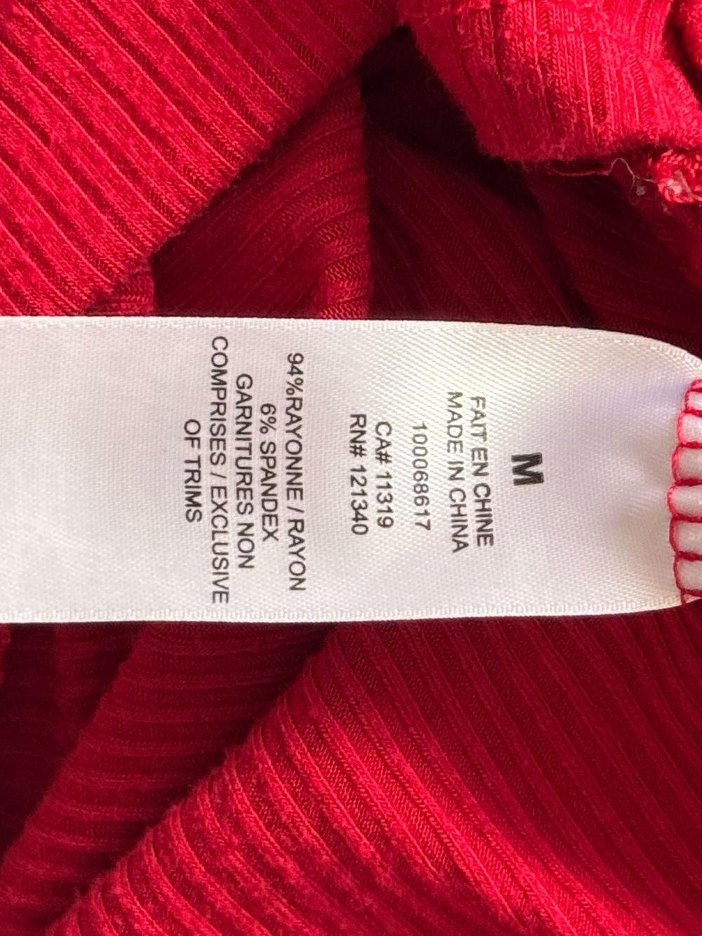Garage Red Ribbed Ruched Cropped Top Size Medium - Picture 6 of 8